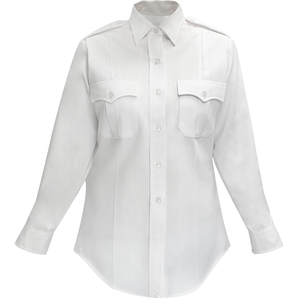 COMMAND 100% POLYESTER WHITE WOMEN'S LONG SLEEVE SHIRT W/ZIPPER