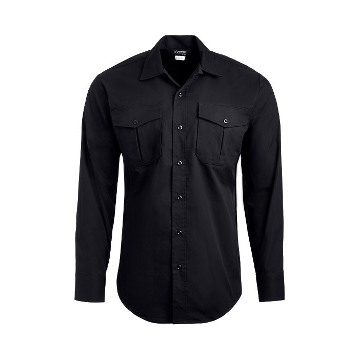 black long sleeve dress shirt men Vertx Men's Fusion Flex Size:3/6mos Bodysuit/Dress MQB Shoot Styling A Backless Dress Relaxed slim fit