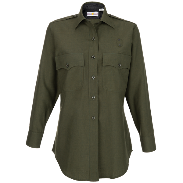 LASD Deputy Sheriff Class A 55P/45W LS Female Shirt - Forest Green / 42 / LONG LASD Deputy Sheriff Class A 55P/45W LS Female Shirt - Forest Green / 42 / LONG