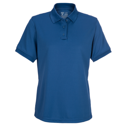 Product image of a Five Star uniform polo shirt in large size shown in royal blue with a three button placket and short sleeves
