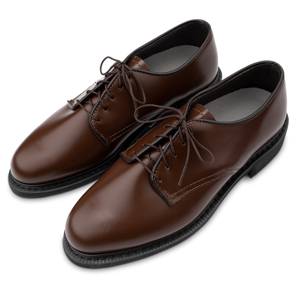 Army Uniform Shoe - Men's Leather Oxford - BROWN / E / 07 Army Uniform Shoe - Men's Leather Oxford - BROWN / E / 07