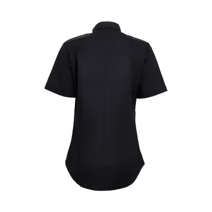 black dress shirt women short sleeve Hawes & Curtis Fitted Black Shirt | Short Sleeve | Cotton Stretch | Plain
