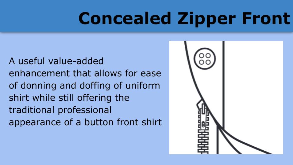 Concealed Zipper Front